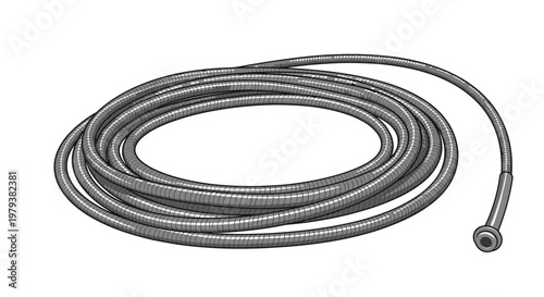 Flexible Metal Hose with Connector, Coiled Industrial Tubing