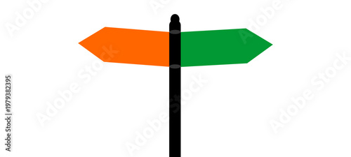 Two Direction Arrows Signpost – Decision Choice Concept Illustration.