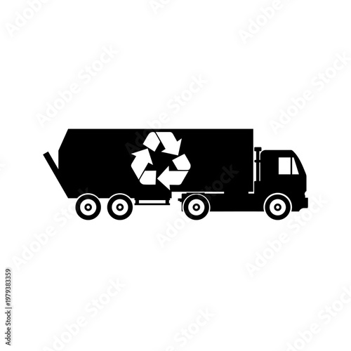  Big recycle truck icon isolated on white background