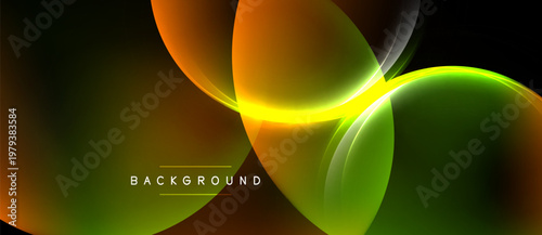 Abstract dynamic lines, vibrant colors blend. Smooth curves create flowing shapes, modern background design. Text reads background.