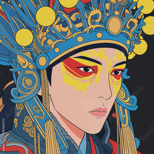 Chinese Peking Opera Character Illustration