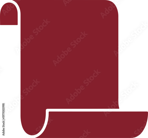 Large red paper scroll rolled up.