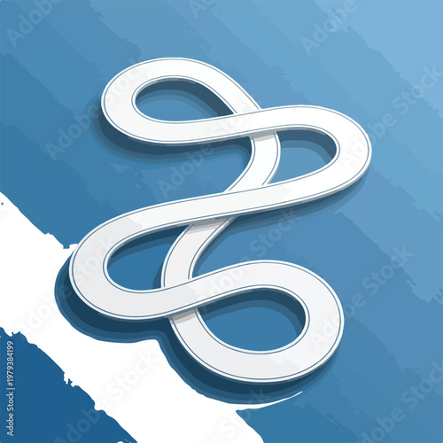 White Infinity Loop Symbol Closeup.