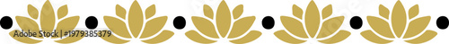 Gold Lotus Flower Decorative Border