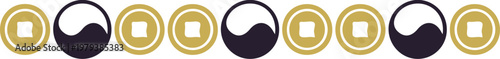 Yin Yang and Chinese Coin Pattern