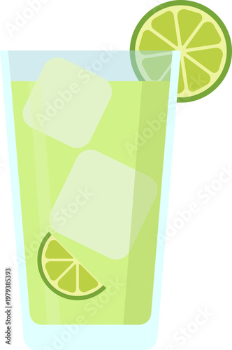 Refreshing Limeade Drink Illustration