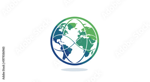 Global Network Connection, World Map with Lines, Digital Earth Illustration