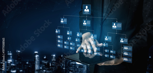 Φωτογραφία Corporate org chart and team structure show hierarchy, team, and structure for c