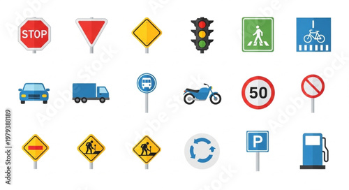 Collection of Traffic Signs and Symbols.