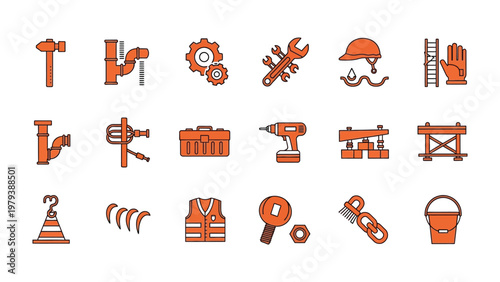 Construction Icons: A comprehensive set of construction icons, perfect for representing a variety of construction tools and equipment.