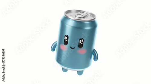 Ultra Cute 3D Soda Can Mascot for Beverage Branding, Drink Packaging, and Marketing Design