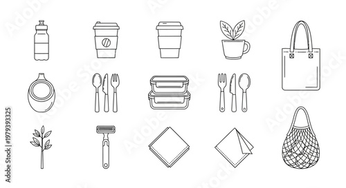 Reusable shopping bag and eco friendly items.