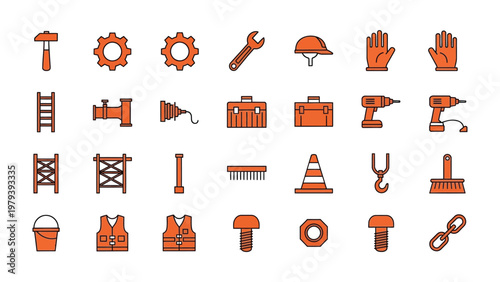 Crafting and Construction Toolkit: An array of essential construction tools, meticulously arranged, representing the building blocks of craftsmanship, industry, and the hands-on creation. 