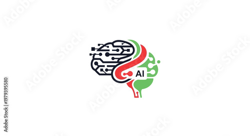 Brain with Artificial Intelligence Concept.