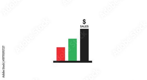 Business graph showing sales growth.