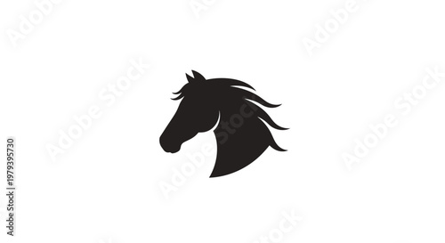 Black Horse Head Silhouette Profile.