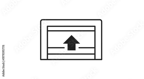 Black and white up arrow button.