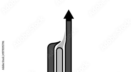 Black and white upward arrow symbol.