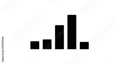 Black bar chart graph icon.