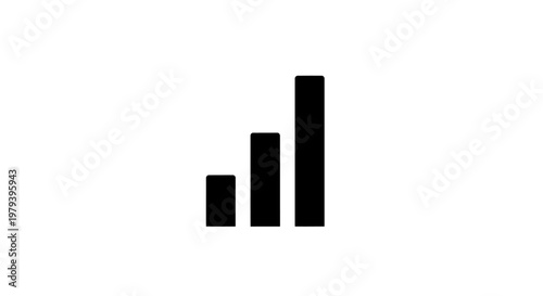 Black bar chart graph icon.