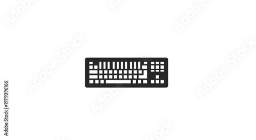 Black computer keyboard closeup view.