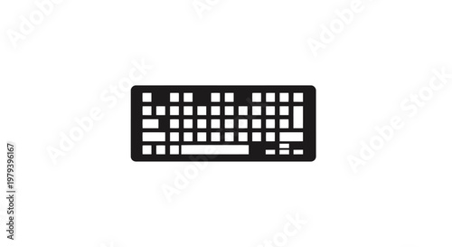 Black computer keyboard closeup view.