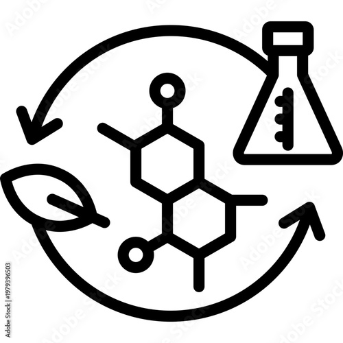 synthetic biology icon illustration design with outline