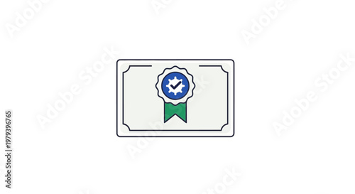 Blue Quality Badge with Checkmark Icon.