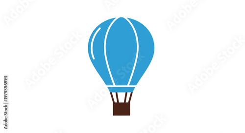 Blue Hot Air Balloon Illustration.