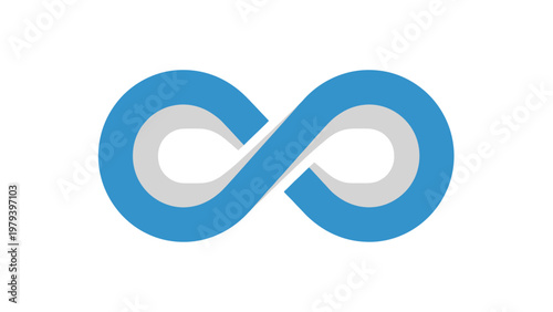 Blue Infinity Symbol Sign Icon.