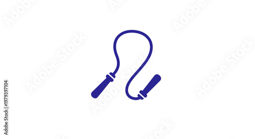 Blue jump rope with handles.