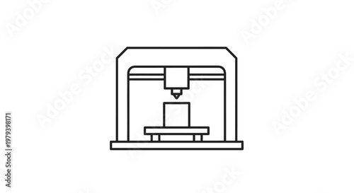 3D printer machine technology icon.