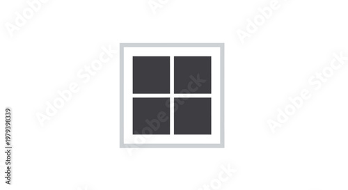 A white framed window with panes.