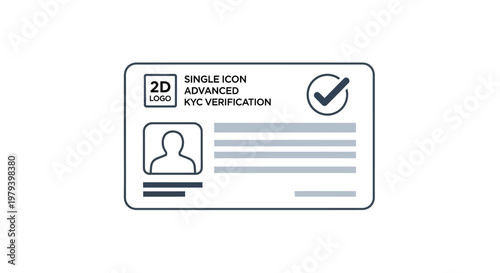 Advanced verification identification card icon.