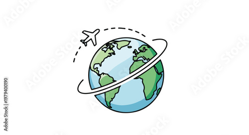 traveling plane over the globe