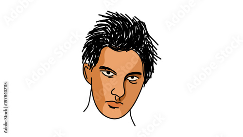 Vladimir Mayakovsky Portrait, flat vector illustration