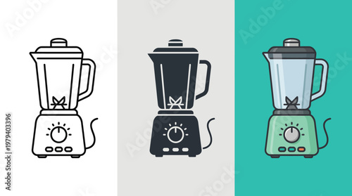 Blender Icons in White, Black, and Green on Different Backgrounds