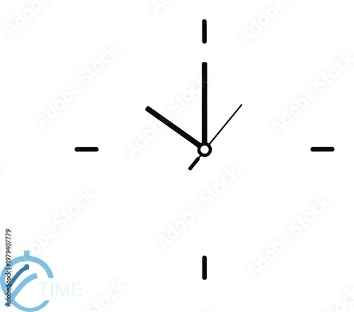 Closeup of analog clock hands.