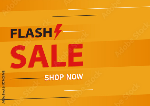 Flash Sale Shop Now Orange Banner