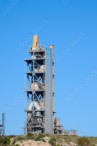 Exterior view of a cement factory
