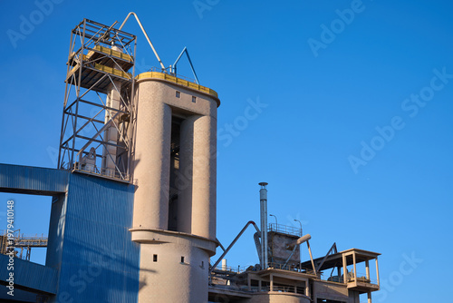 Exterior view of a cement factory