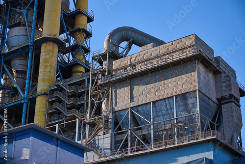 Exterior view of a cement factory