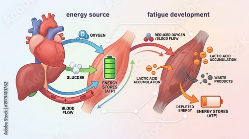 Understanding Energy Metabolism and Muscle Fatigue The Physiological Process of Glucose, Oxygen, and ATP Utilization in the Human Body