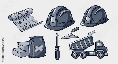 Construction Site Equipment Tools.