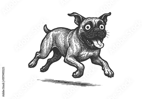 Boxer dog hand drawn simple sketch vector illustration