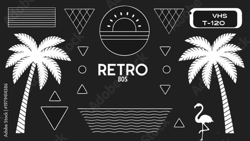 Geometric and tropical elements in a retro 1980s inspired design