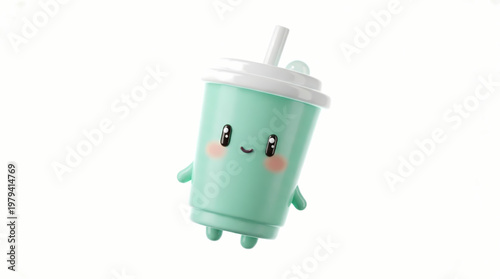 Ultra Cute 3D Soda Cup Mascot for Beverage Branding, Fast Food Marketing, and Packaging Design