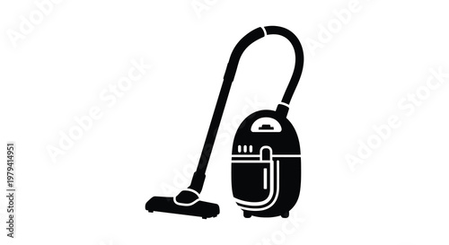 Black vacuum cleaner illustration a simple household appliance depiction silhouette