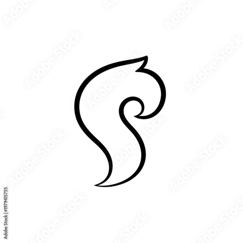 Stylized Fox Head Silhouette Logo Design.