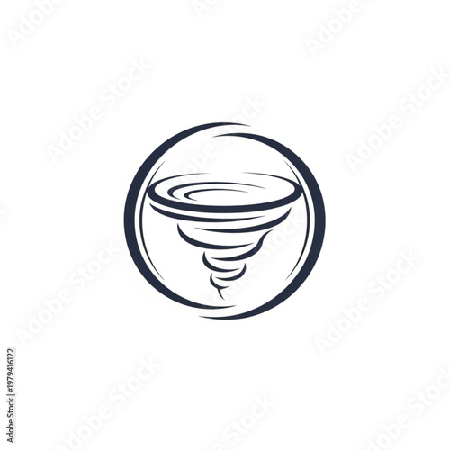 Tornado Icon Simple Line Art Design.